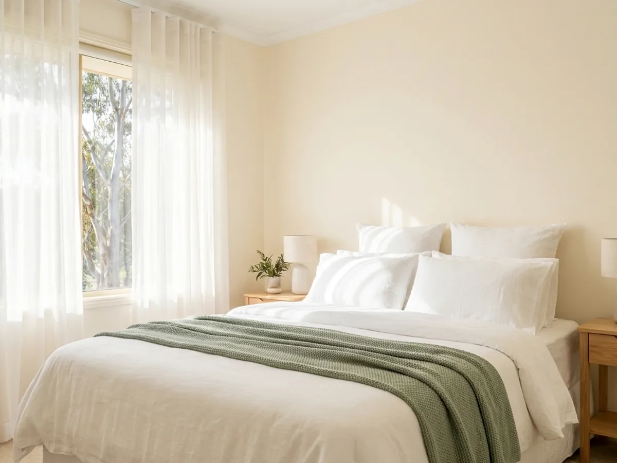 Clean bright bedroom ready for final inspection