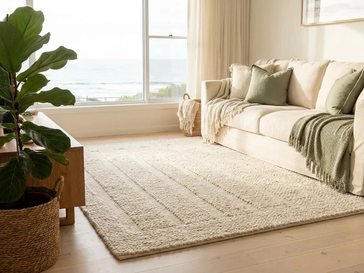 Fresh, clean living area with vacuumed floors
